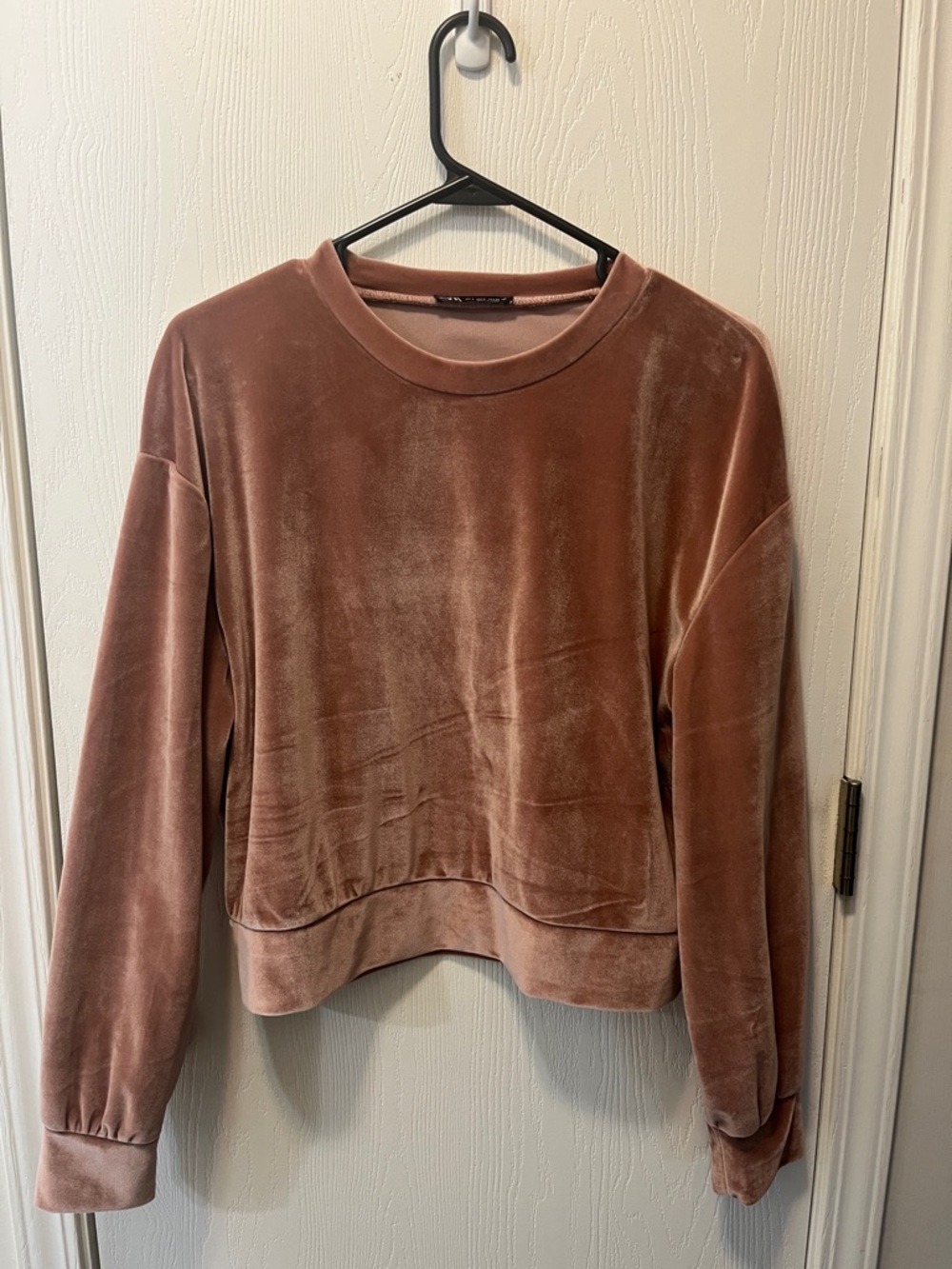 ZARA Velvet Cropped Pullover - Rosewood